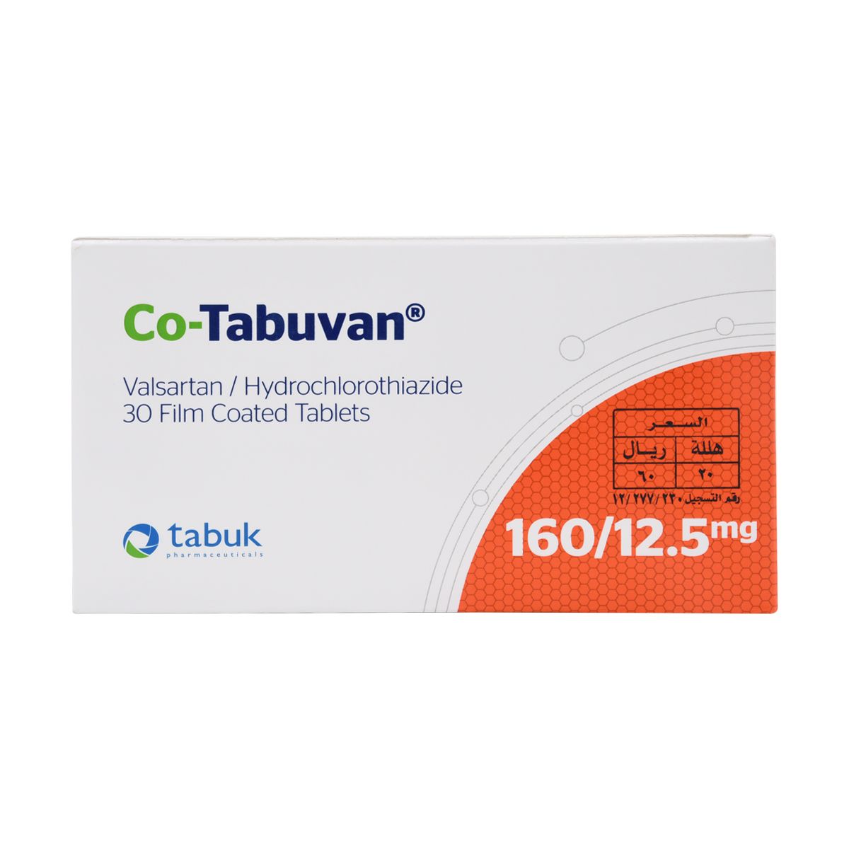 CO TABUVAN Co-Tabuvan 160/12.5mg 30 Tab