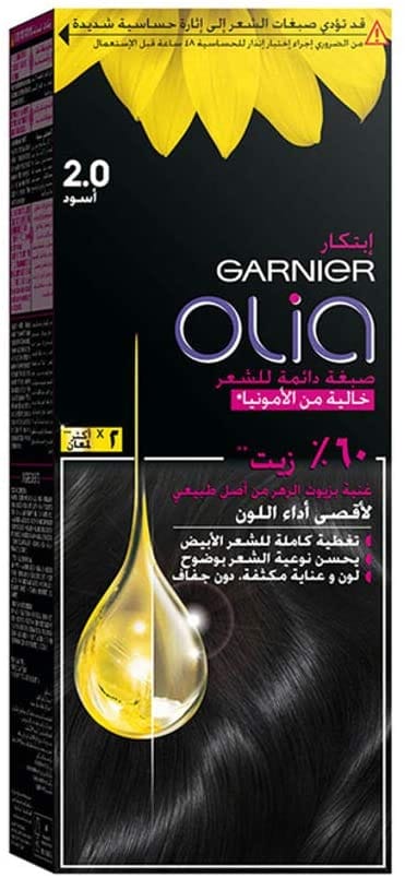 Olia, 2.0 Black, No Ammonia Permanent Haircolor, with 60% Oils