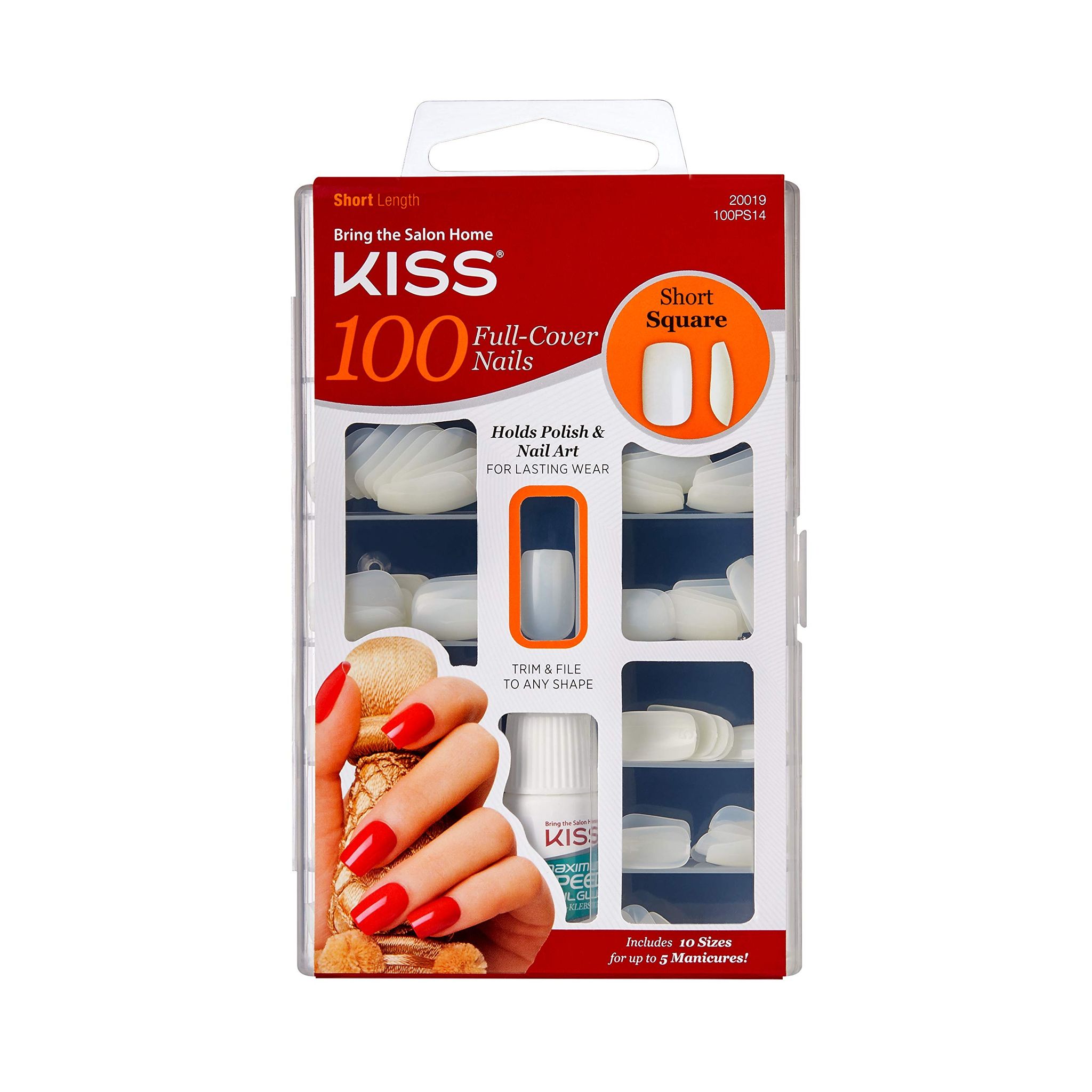 KISS 100 Full Cover Nails - Short Square