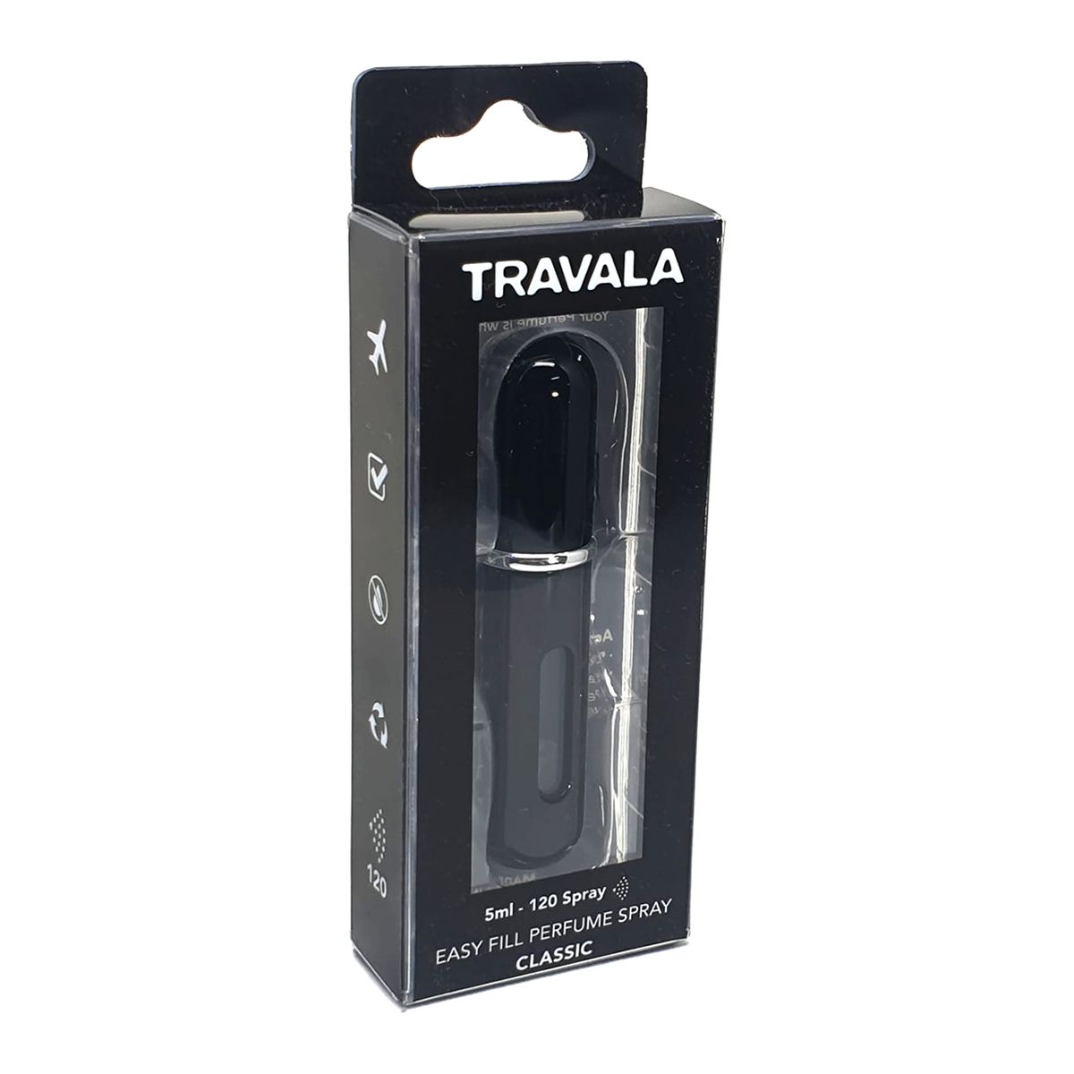 TRAVALA Refillable Perfume Spray# Black