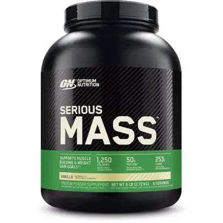 ON Optimum Nutrition Serious Mass Protien 8 Servings Vanilla Powder 6 Lb