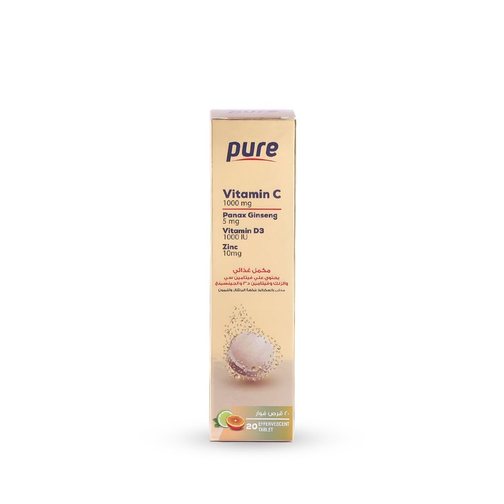 PURE  C, ZINC, D, GINSENG EFFERVESENT TABLET 20