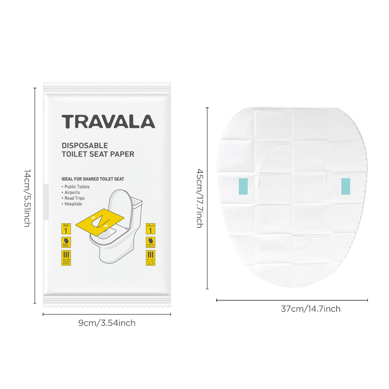 Travala Toilet Seat Cover Paper - 10 PCS